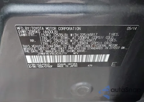 2014 Toyota Rav4 Le from USA, damaged, VIN JTMBFREV9ED076719